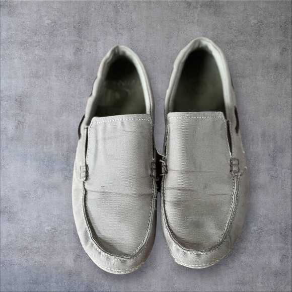 Crocs Beach Line Boat Shoes Gray/White M9 - Picture 2 of 11